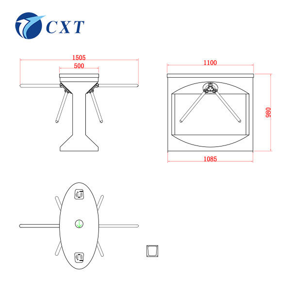 High Speed Automatic Tripod Turnstile Access Control with 1000mm Height and Level 3 Waterproof