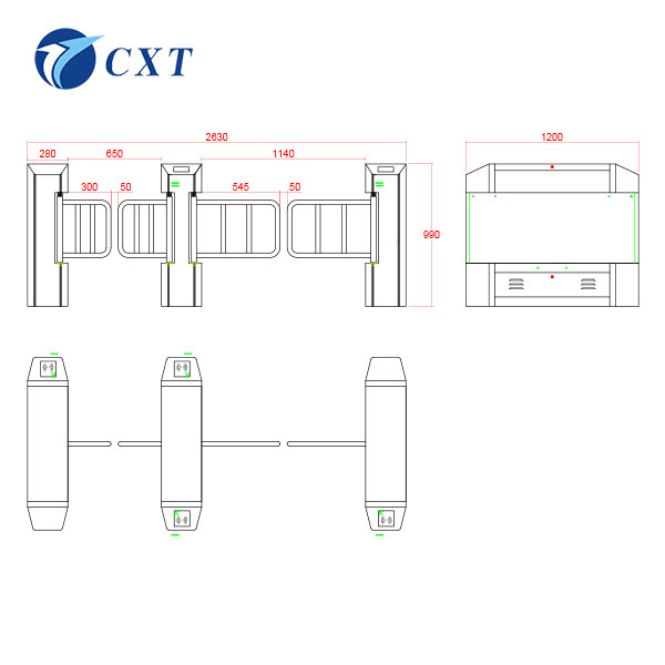 Electric Swing Barrier Gate For Office School Subway TCP/IP Komunikasi Antarmuka