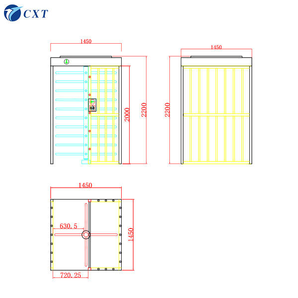 Anti Climbing Full Height Turnstile High Strength Standard For Outdoor C1701F-90
