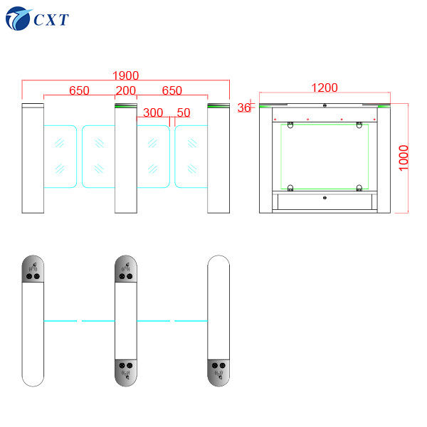 Acrylic Swing Barrier Gate Indoor Automatic With Colored Lights135c