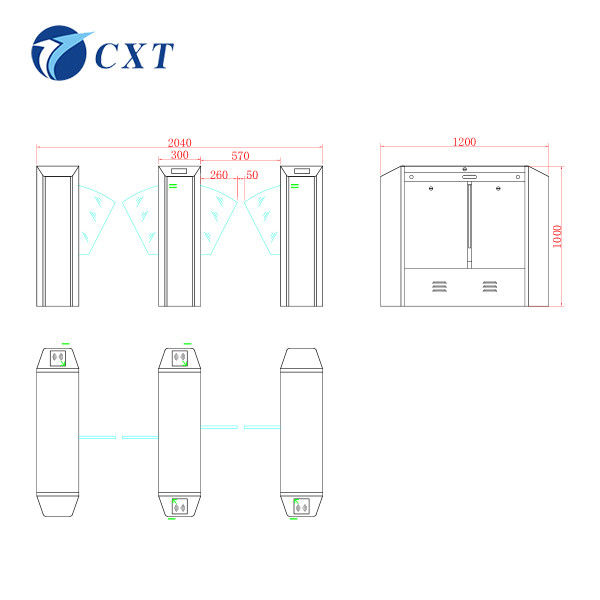 Economical and durable Flap Barrier Gate, best-selling worldwide, QR code face recognition, brushless motorFlap Barrier Gate yw120