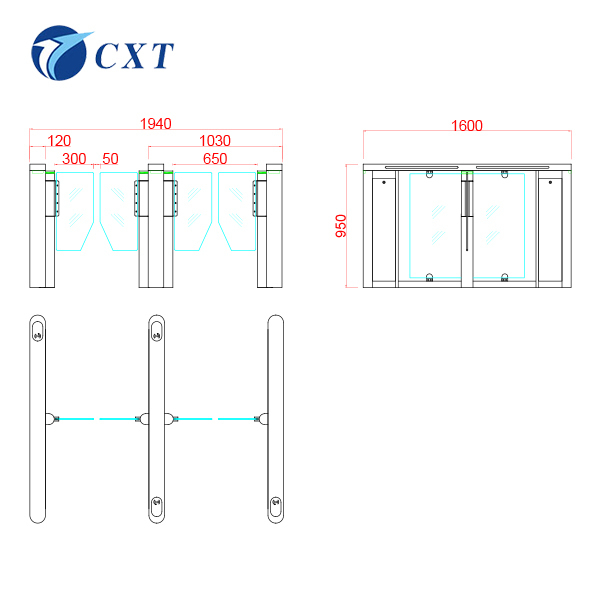 1415*210*1015mm Speed Gate for 35 Person/minute Traffic Speed 50Hz Power Voltage