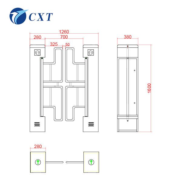 180 Degree Arm Turning Swing Barrier Gate with 168mm Pillar Diameter and 20:1 30W Motor for Secure Access Control