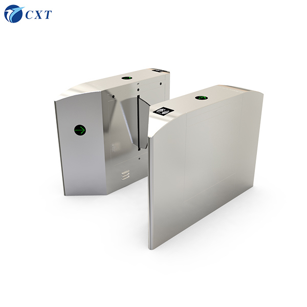 DC 24V Flap Barrier Gate with Silver Color and Optional Back Up Battery for Secure Access Control