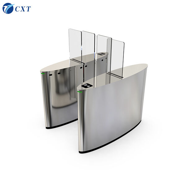 Glass Sliding Turnstile with Electromagnetic Lock and TCP/IP Communication Interface for Secure Access Control and Anti-pinch Safety