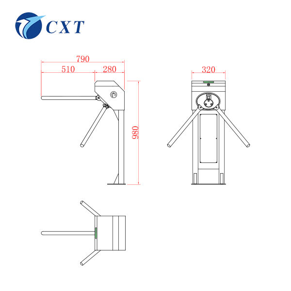 Vertical Compact Tripod Turnstile Gate with 30W Power Consumption and 30-40 People/Minute Capacity for Indoor Use