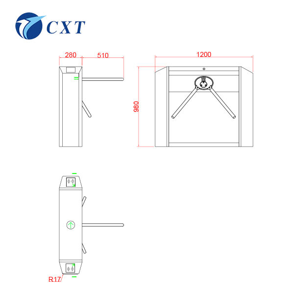 Akıllı Standart 3 Kol Turnstile fırçasız Motor 304 Çelik Şirket için