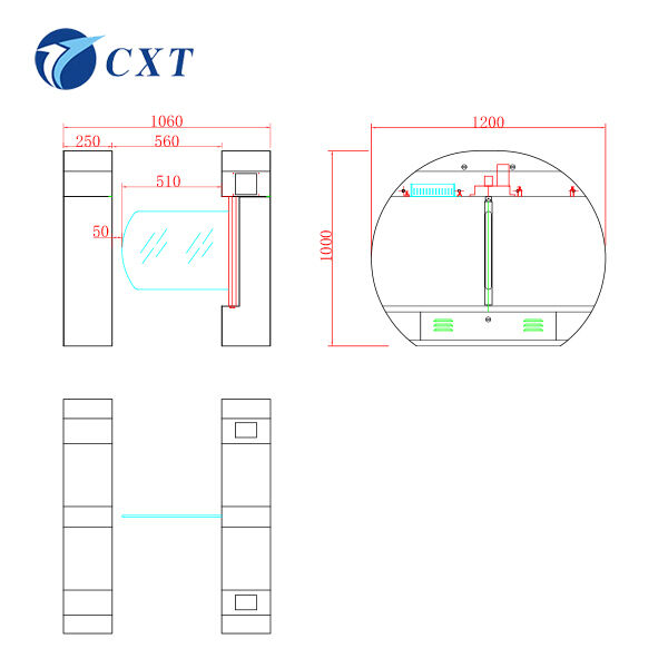 Brushed Finishing Swing Barrier Gate with Relative Humidity≤95% and Identification Speed 20 Ms for Secure Access Control