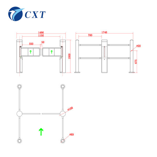 Swing Barrier Gate with Face Detection And Tracking 20 Ms Identification Speed 1.5-2.0mm Chassis Thickness and 50-60 HZ Frequency