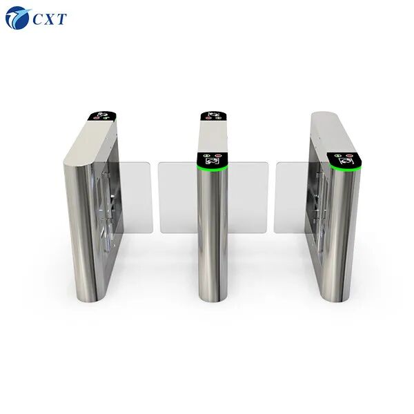 Porte de barrière d'oscillation acrylique avec moteur sans pinceau anti-collision et lumières colorées pour le contrôle d'accès intérieur