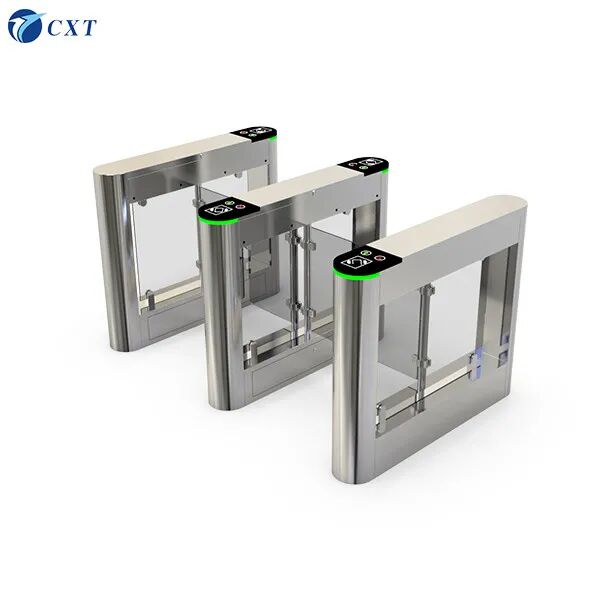 Porte de barrière d'oscillation acrylique avec moteur sans pinceau anti-collision et lumières colorées pour le contrôle d'accès intérieur