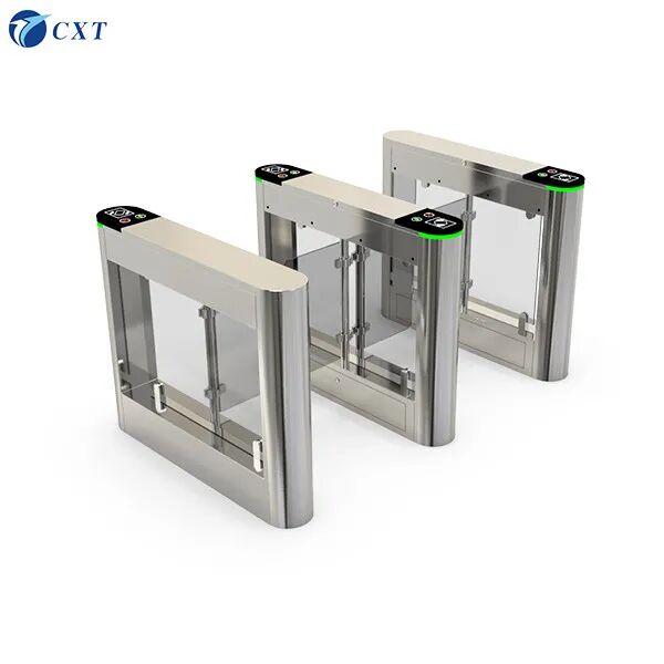 Porte de barrière d'oscillation acrylique avec moteur sans pinceau anti-collision et lumières colorées pour le contrôle d'accès intérieur