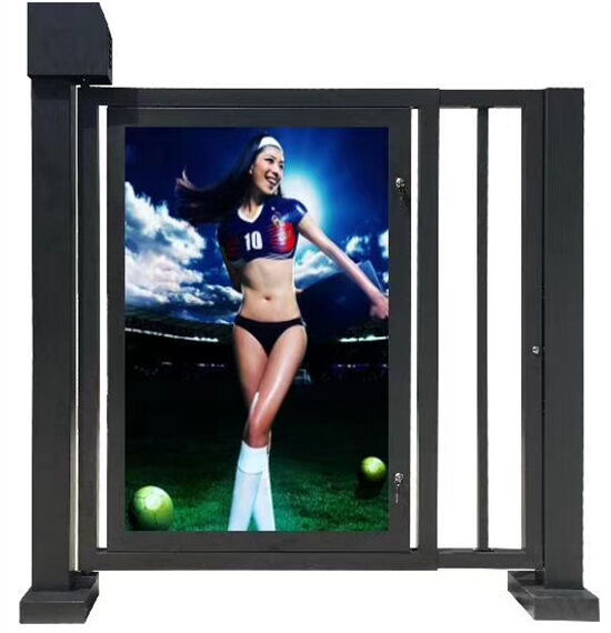Stainless Steel Smart Advertising Gate with LED Light Box and Waterproof IP54 for Secure Pedestrian Turnstile Access