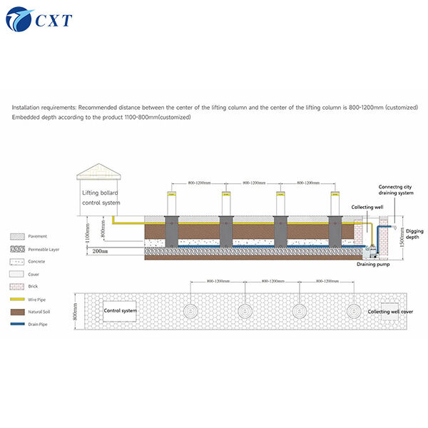 Automatic Security Electric Bollard with Hydraulic Lifting Core IP68 Waterproof and Stainless Steel Material