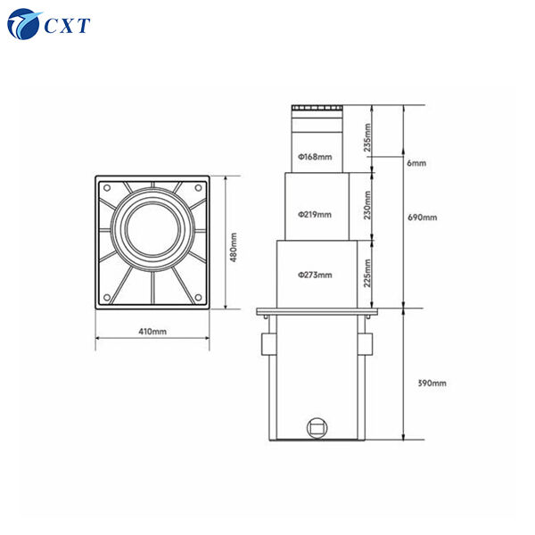 Shallow Mounted Two Stage Telescopic Pneumatic Automatic Bollard with IP68 Waterproof Protection