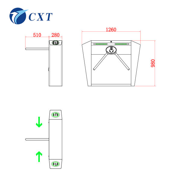 550mm Passage Width Tripod Turnstile Gate with 2.0 mm Cold-plated Steel and IP54 Protection Grade for Secure Access Control