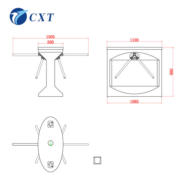 Tripod Turnstile Gate with 0.2 Seconds Gate Opening Time Aluminum Alloy Motor and Multiple Authentication Methods