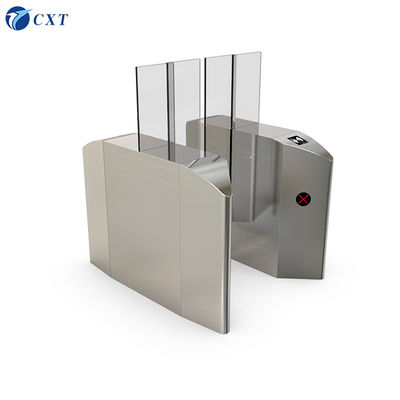 Glass Sliding Turnstile with AC220 Voltage and Tempered Glass Stainless Steel Construction for Secure Access Control