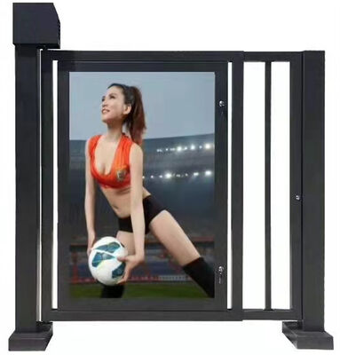 Stainless Steel Smart Advertising Gate with LED Light Box and Waterproof IP54 for Secure Pedestrian Turnstile Access