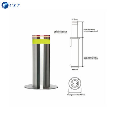 Automatic Security Electric Bollard with Hydraulic Lifting Core IP68 Waterproof and Stainless Steel Material