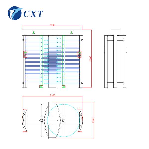 Dual Channels Building Site Turnstile Full Height Security Turnstiles CE 1