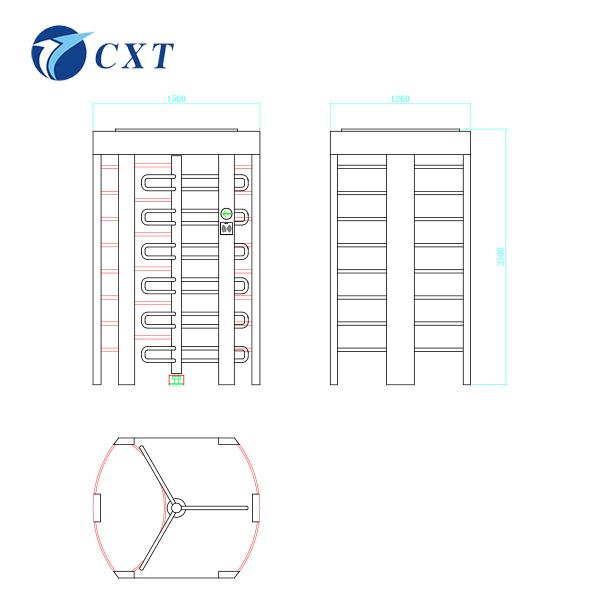 Fully Automatic High Security Turnstile Full Height Gate 32w 1