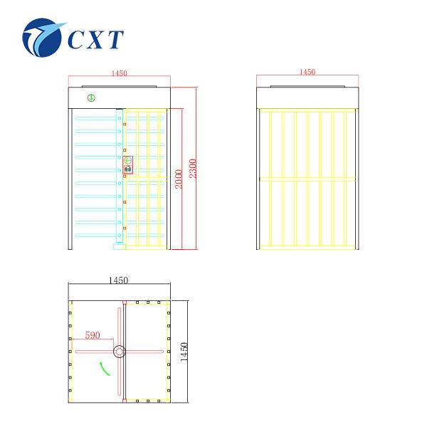 Anti Climbing Full Height Turnstile High Strength Standard For Outdoor 1