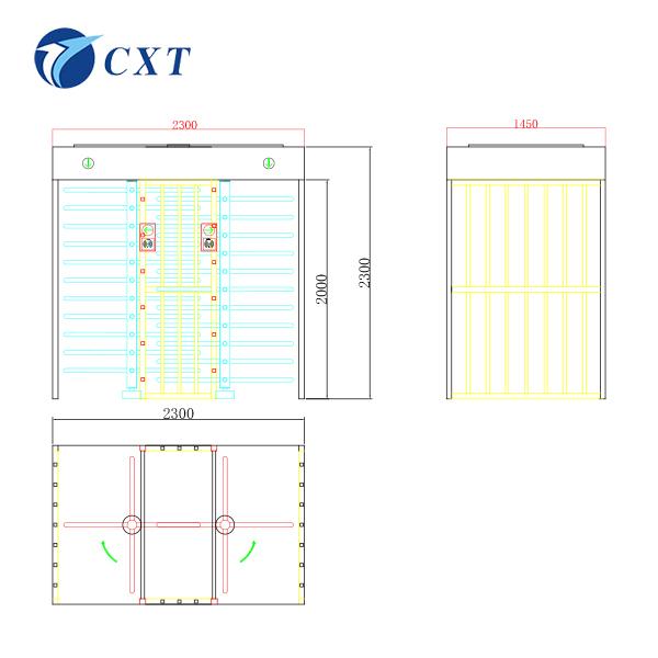 Turnostil inteligente de doble longitud completa Turnostil de seguridad de sitio de construcción 1