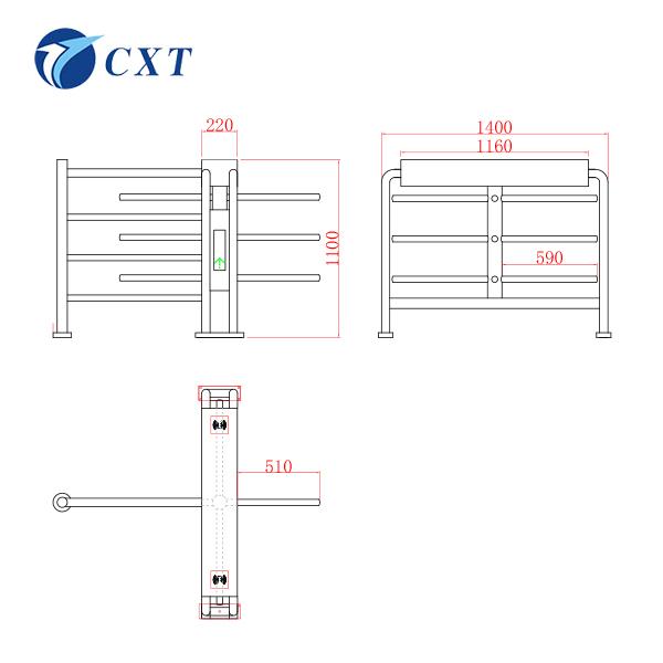 Supermarket Waist Height Turnstile Automatic 304 Stainless Steel 1