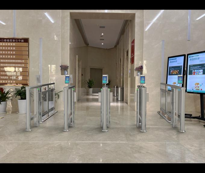 Office Building Waterproof Waist Height Turnstile Glass Swing Turnstile114a 3