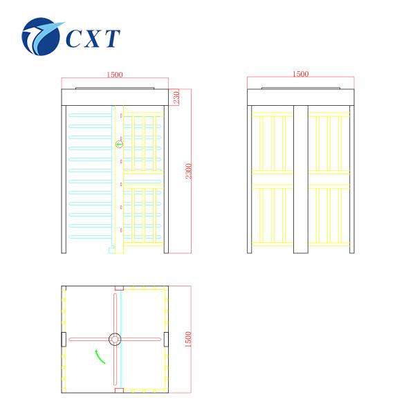 Turnostil anti-colisión de altura completa 30-40 personas/min Con control de acceso RFID 1