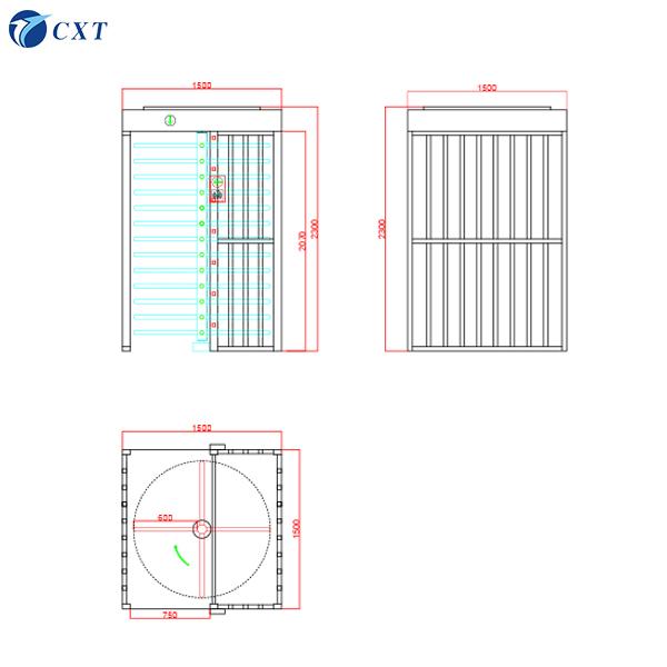 Turnostil anti-colisión de altura completa 30-40 personas/min Con control de acceso RFID 1