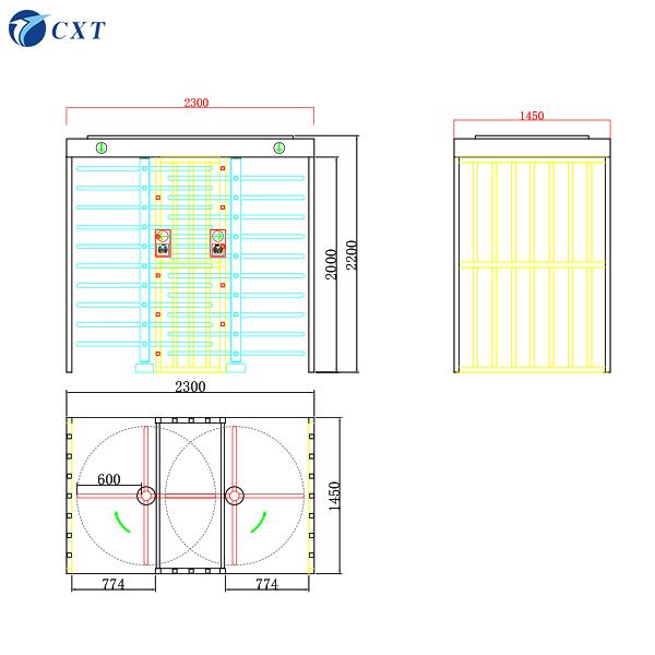 Turnostil inteligente de doble longitud completa Turnostil de seguridad de sitio de construcción 1
