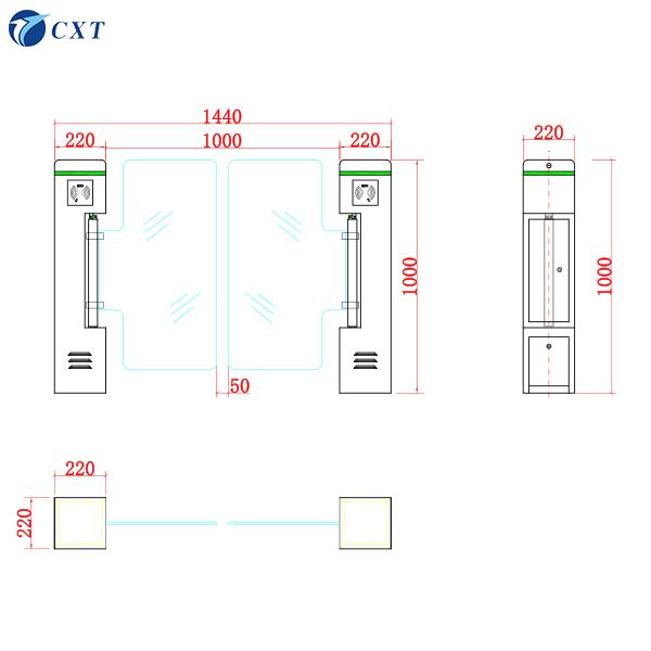Global elite swing gate engineering design anti-collision acrylic swing gate 130N 2
