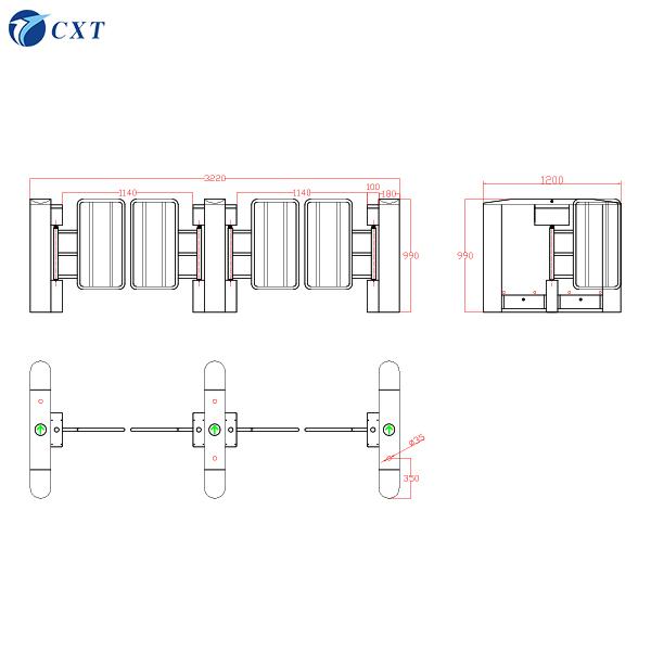 Intelligent Outdoor Swinging Access Gates Slim Speed Gate Turnstile 131b 2