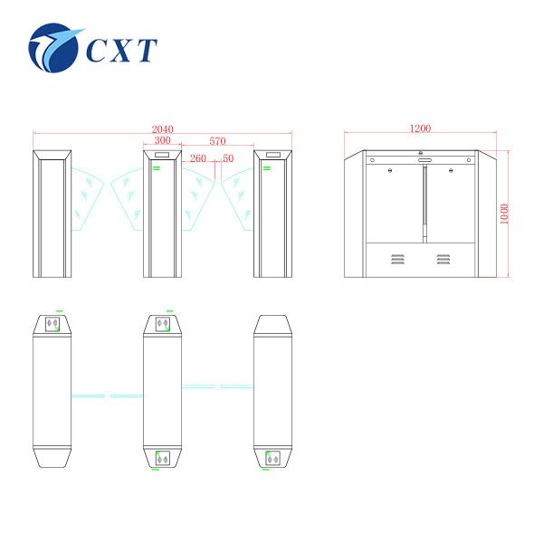 Economical and durable Flap Barrier Gate, best-selling worldwide, QR code face recognition, brushless motorFlap Barrier Gate yw120 3