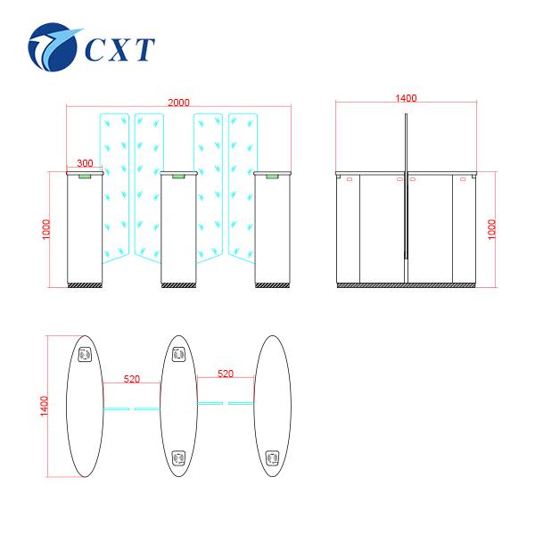 Integrated Anti Intrusion Metal Swing Barrier Gate Slim Speed Gate Turnstile 510TY 2