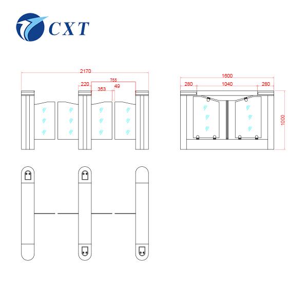 300 People/Min Speed Gate Access Control 220V TCP/IP Communication Interface t12 2