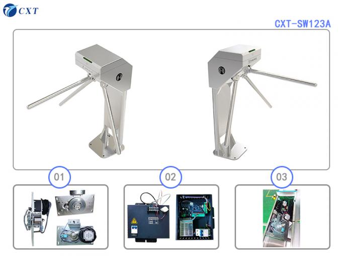Vertical Compact Tripod Turnstile Gate with 30W Power Consumption and 30-40 People/Minute Capacity for Indoor Use 2