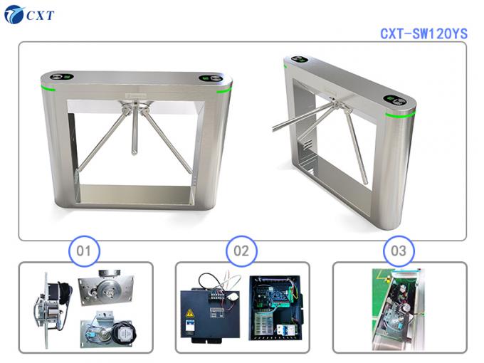 High Performance 304 Stainless Steel Tripod Turnstile Gate with 510mm Arm Length and 1200*220*980mm Specifications 4