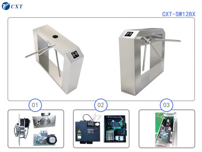 304 Stainless Steel Tripod Turnstile Gate 1200x280x980mm DC24V 1