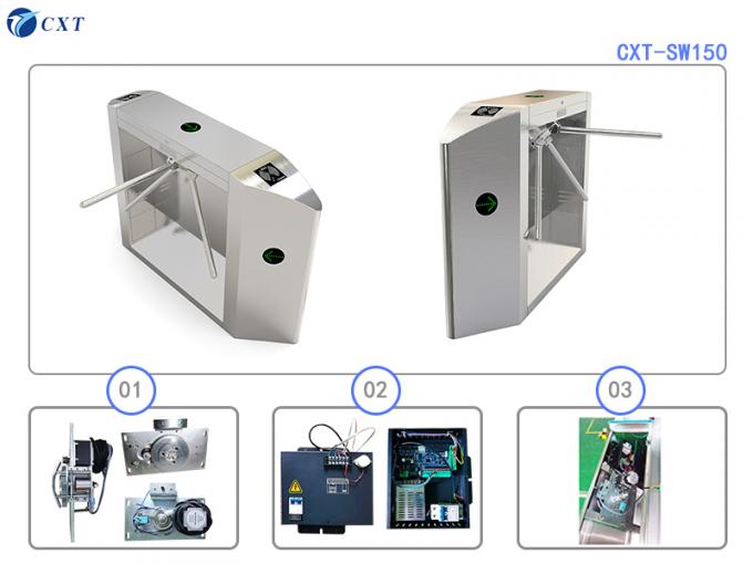 304 Stainless Steel Tripod Turnstile Gate 1200x280x980mm 1