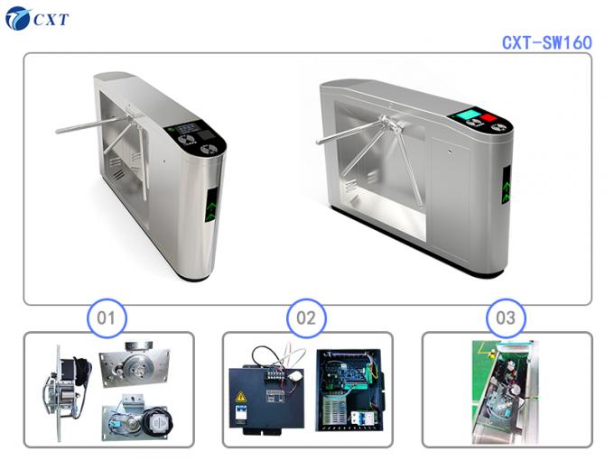 Bridge Type Tripod Turnstile Gate with 1200x280x980mm Dimensions 510mm Pole Length and 30W/24V DC Brushless Motor 4