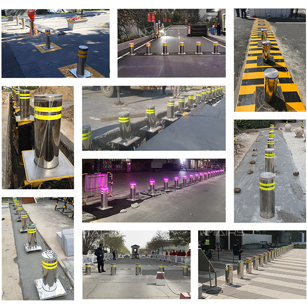 Crash Rated Automatic Bollard with Stainless Steel Material Hydraulic Lifting Core and IP68 Waterproof 6