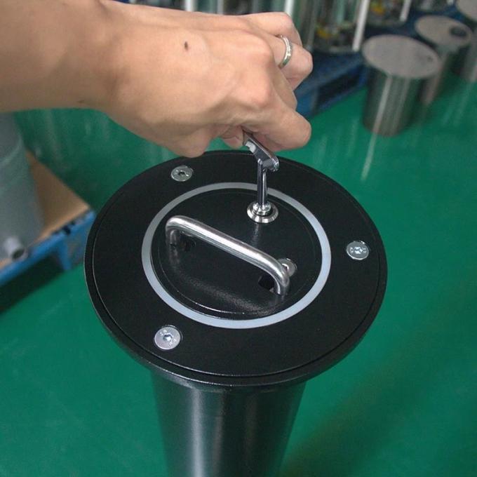 Stainless Steel Manual Retractable Bollard with Hydraulic Lifting Core for Driveway Security 1